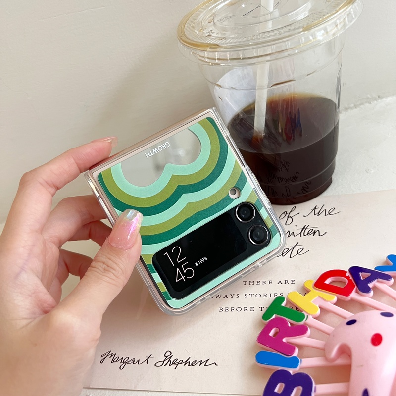 Ốp Điện Thoại Mềm Trong Suốt Chống Sốc Thiết Kế Trái Tim Cho samsung Galaxy Z Flip 4 3 4 / 5G