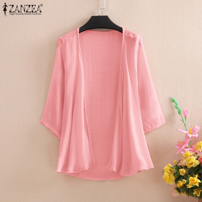 Zanzea Áo Khoác Kimono Tay Lỡ 3 / 4 Phong Cách Hàn Quốc Thanh Lịch Dành Cho Nữ