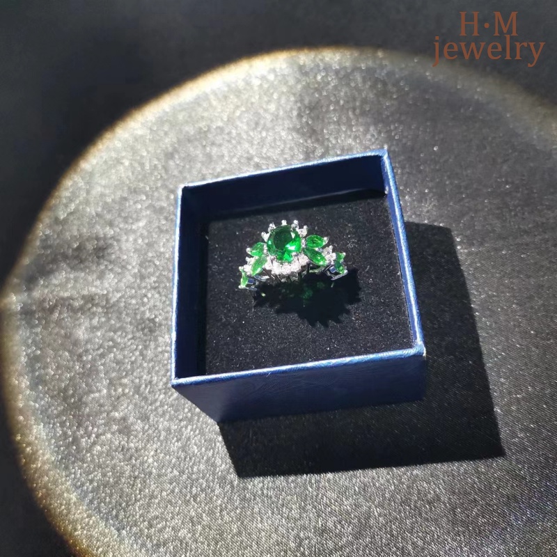 Nhẫn Mạ Bạc 925 Đính Đá Zircon AAA Kiểu Dáng Sang Trọng Thời Trang 7 Đồ Trang Trí