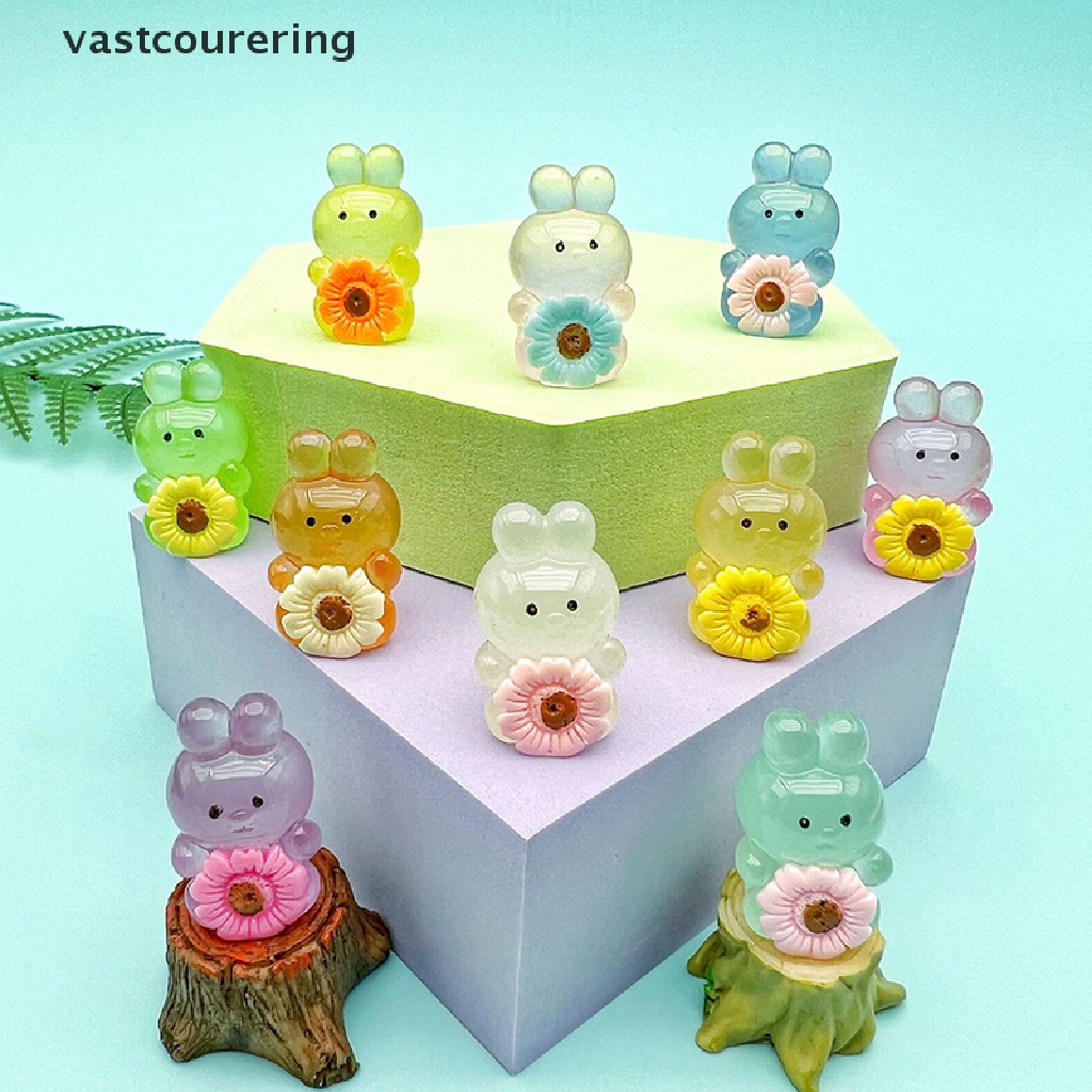 Bộ 2 Thỏ Bông Dạ Quang Dễ Thương Dùng Trang Trí