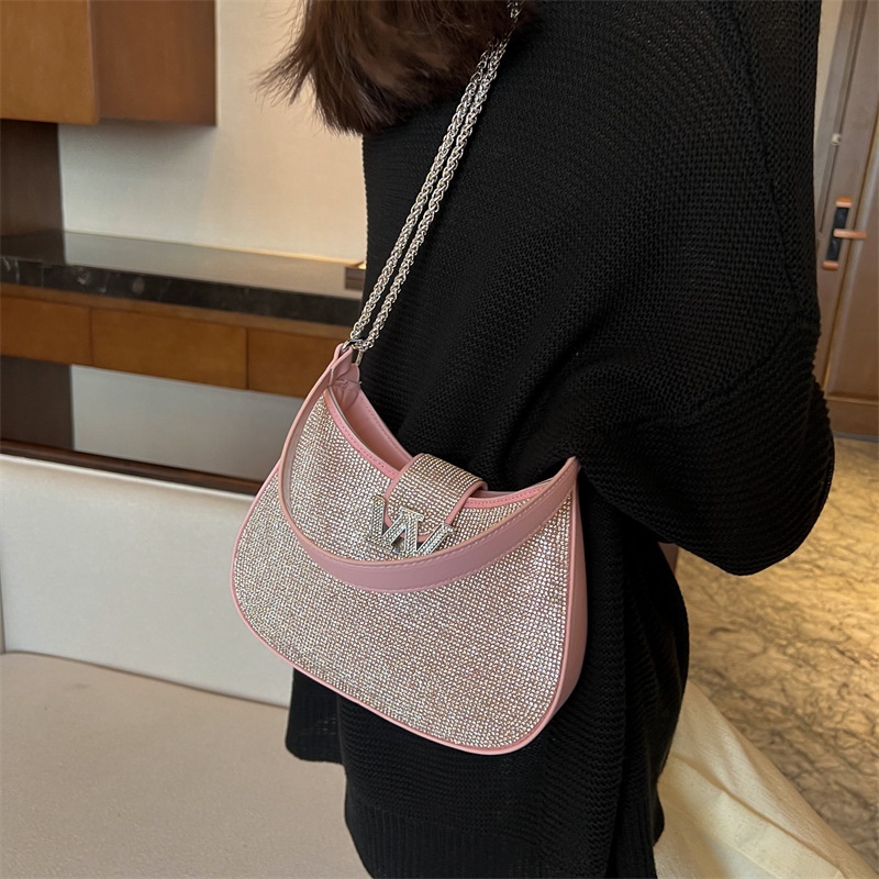 Túi Xách Đeo Dưới Cánh Tay Cỡ Nhỏ Đính Đá Kim Cương Toàn Diện Thời Trang Xuân Hè Cho Nữ