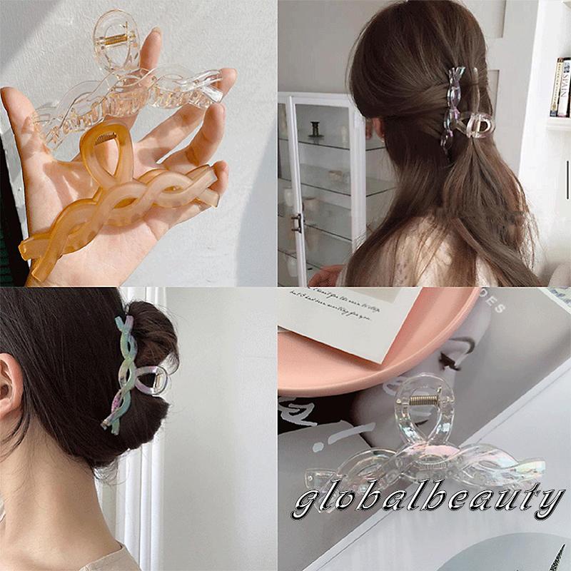 Kẹp Tóc 00GB-Retro Trong Suốt Kiểu Dáng Hình Học Cho Nữ