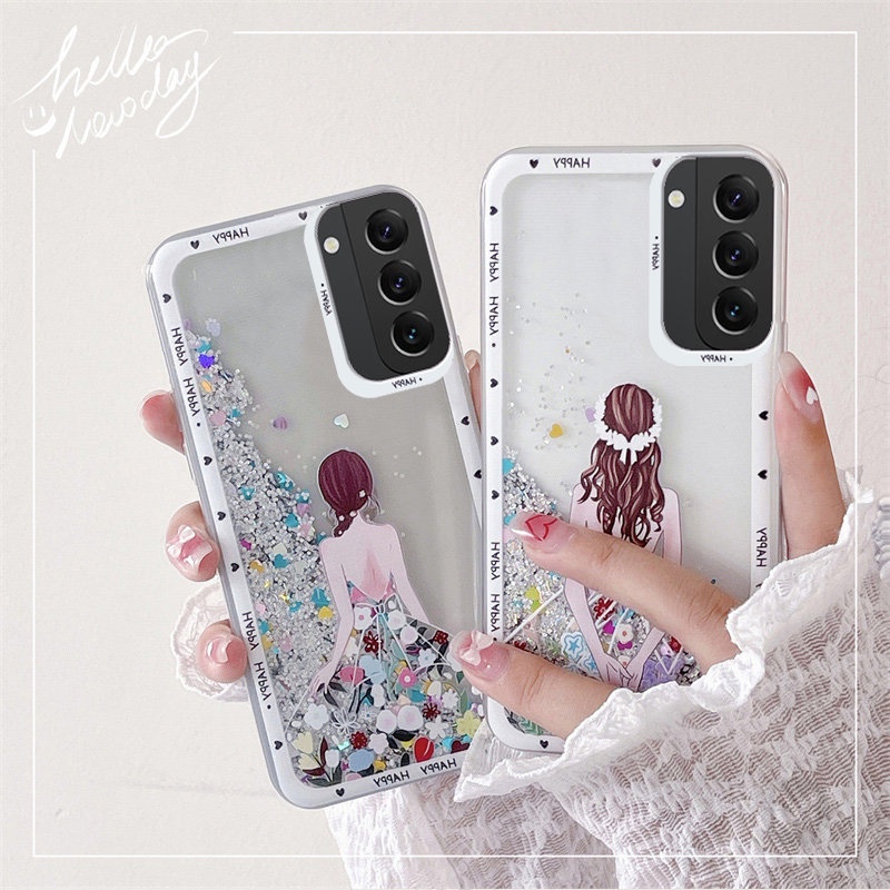 Ốp điện thoại Kim Tuyến Nước Hình Nữ Thần Cho Samsung Galaxy S21FE S20FE S23 S22 S21 S20 Ultra S10 Plus