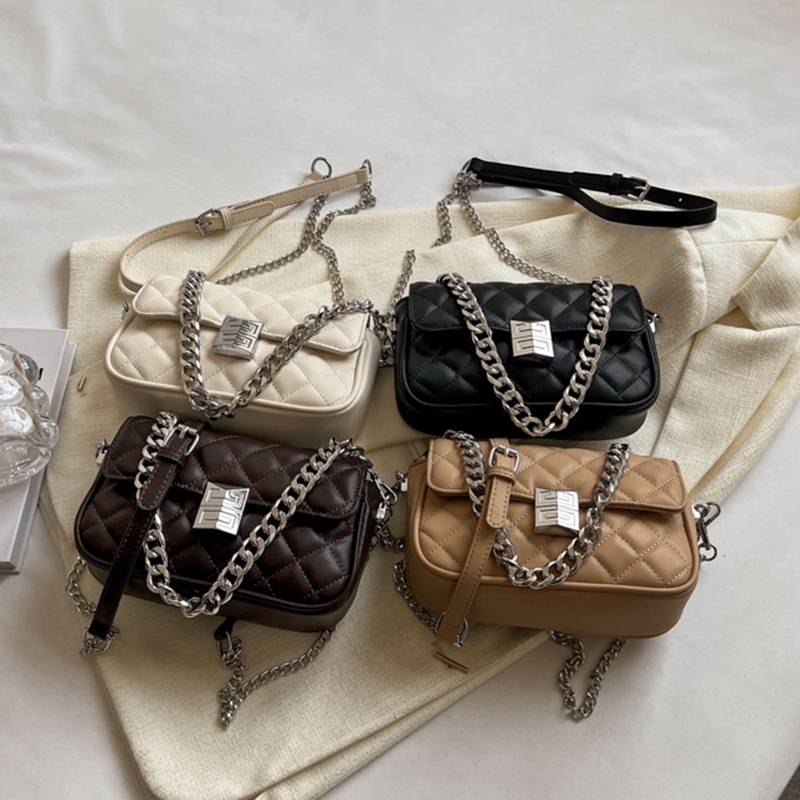 Túi Đeo Chéo Một Bên Vai Có Dây Xích Hình Thoi Nhỏ Phong Cách Phương Tây Dành Cho Nữ