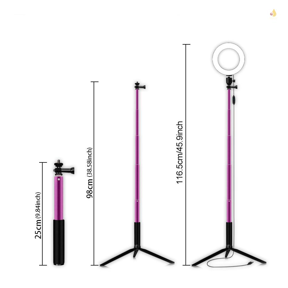 (mynivn) Bộ Đèn Led 3 Chế Độ Sáng 14.5cm / 5.7 Inch Đường Kính 3200K-5600K Kèm Giá Đỡ Điện Thoại Điều Khiển Từ Xa