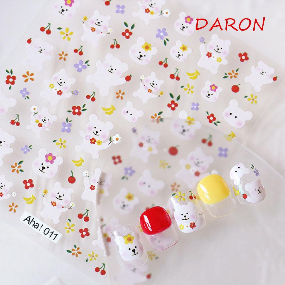 Miếng Dán Trang Trí Móng Tay Hình Gấu Hoạt Hình Dễ Thương DIY