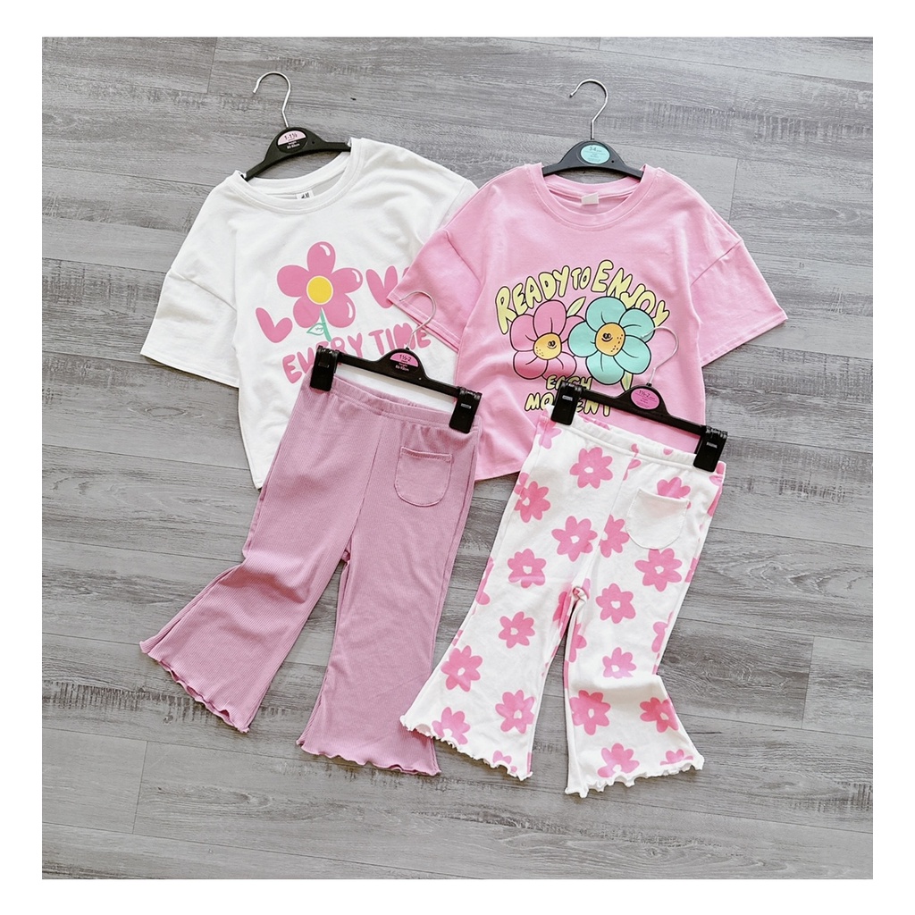 ✨BÁN SỈ✨Combo 2 bộ loe hoa bé gái chất cotton mix tăm