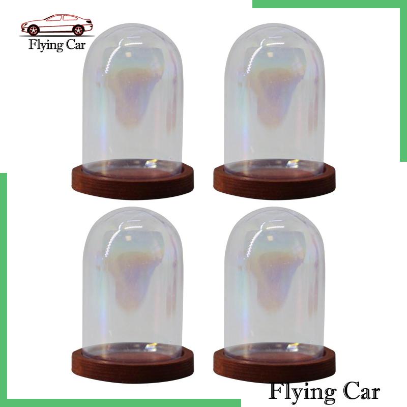 [Lzdjfmy2] Set 4 Giá Đỡ Kính Mái Vòm Mini Bằng Thủy Tinh Trong Suốt Trang Trí Bàn