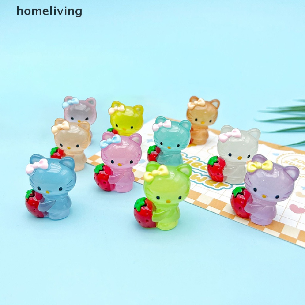1 Đồ trang trí Chú Mèo Hoạt Hình Phát Sáng Bằng Nhựa Resin Trang Trí Tiểu Cảnh