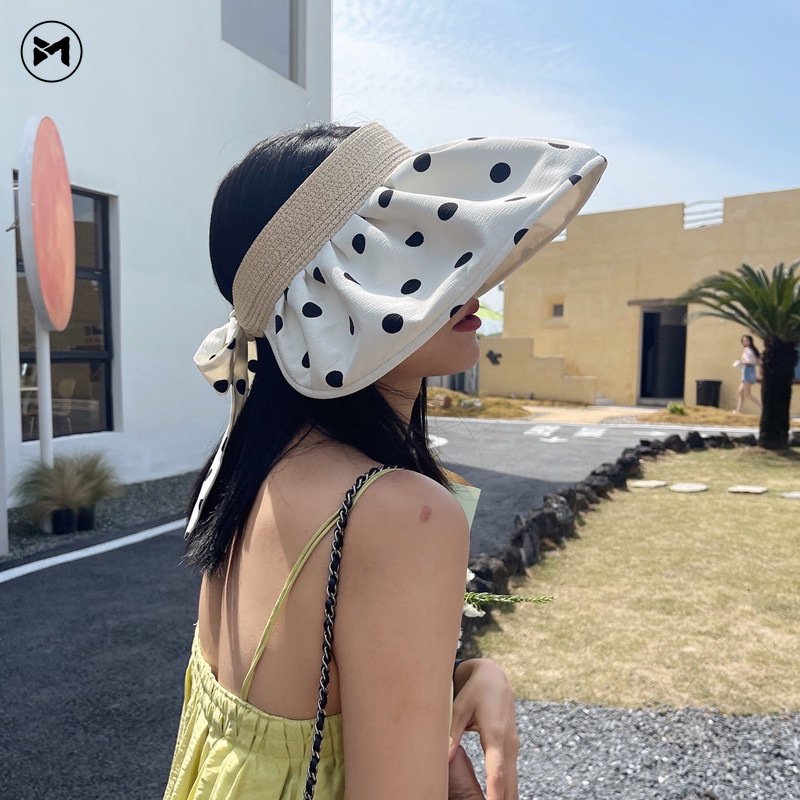 Nón Cối Che Nắng Hở Chóp Thắt Nơ Thời Trang Hàn Quốc Hàng Mới 2023
