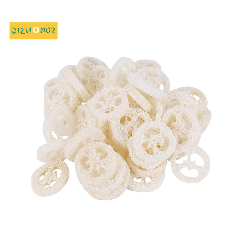 Bộ 50 Miếng Giá Đỡ Xà Phòng Bằng Xơ Mướp Tự Nhiên 4-6Cm