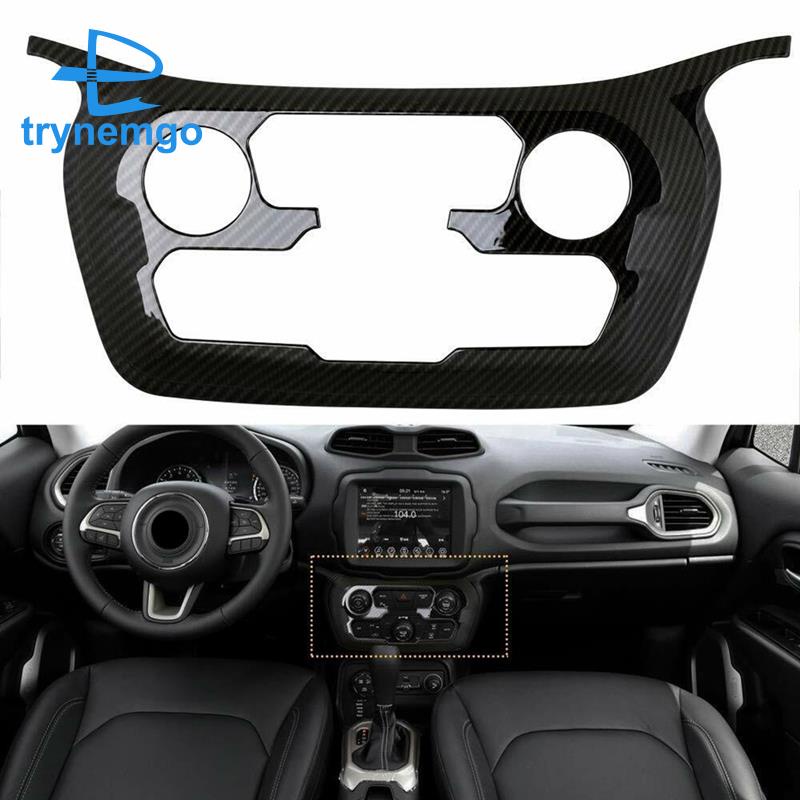 1 Miếng Dán Bảng Điều Khiển Trung Tâm Bằng Sợi Carbon ABS Cho 2018-2022 Jeep Renegade