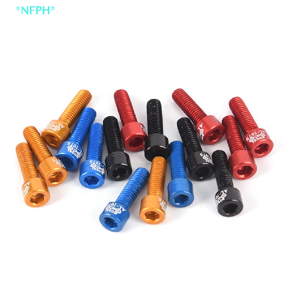 Bộ 4 Ốc Vít M5 X 17Mm Bằng Hợp Kim Nhôm Gắn Tay Lái Xe Đạp Mới