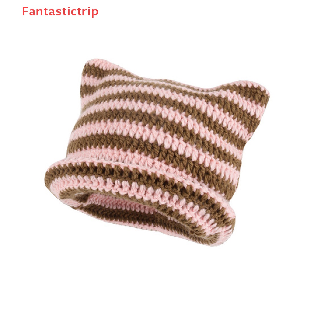 Mũ Len Beanie Họa Tiết Sừng Quỷ Dễ Thương Thời Trang Thu Đông 2023