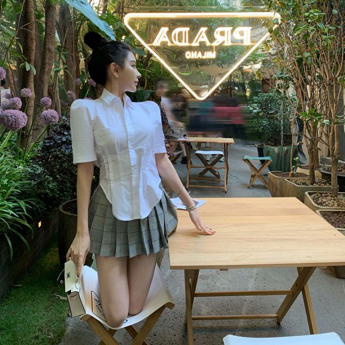 Áo Sơ Mi Cổ Bẻ Thời Trang Mùa Hè Hàn Quốc Cho Nữ