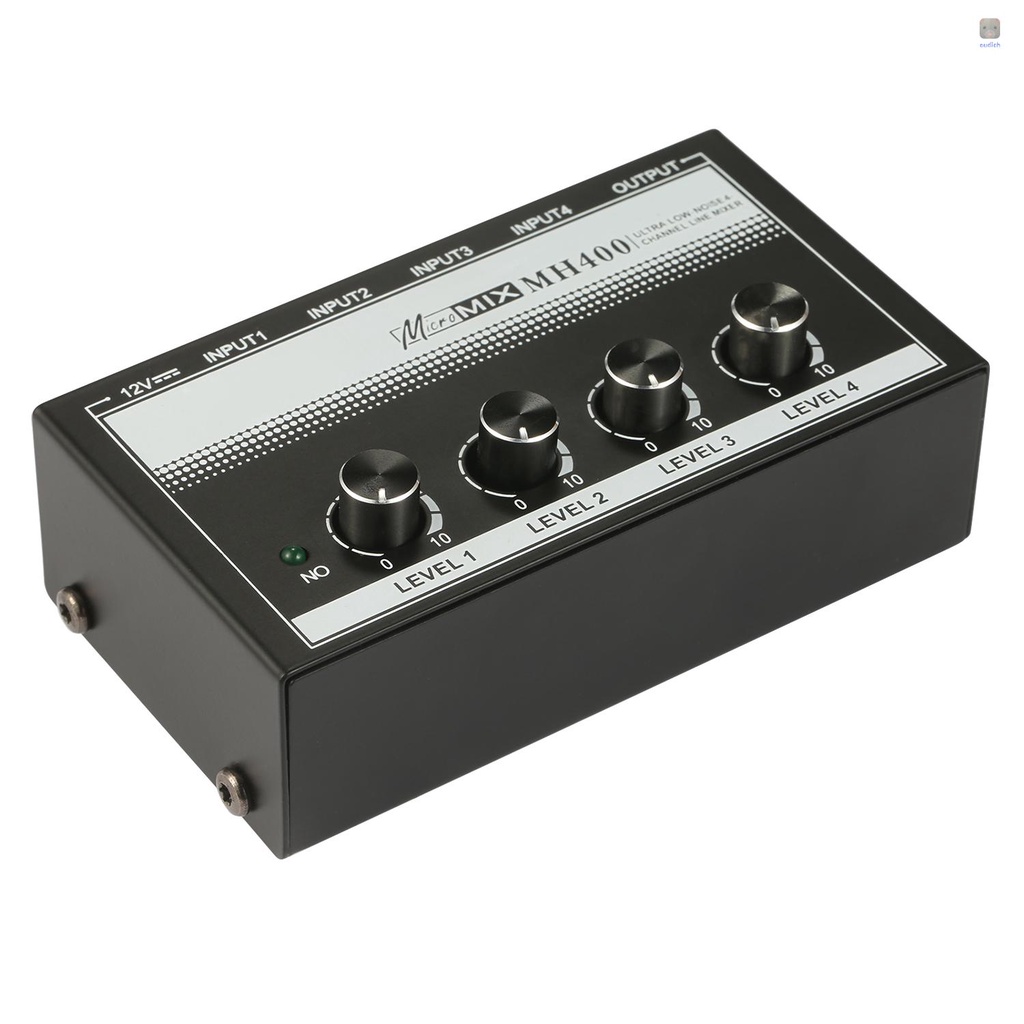 Máy Trộn Âm Thanh Mini 4 Kênh MH400 Tiếng Ồn Thấp Với Đầu Vào 1 / 4-inch TS Và Điều Chỉnh Âm Lượng Cho Đàn Guitar Bass