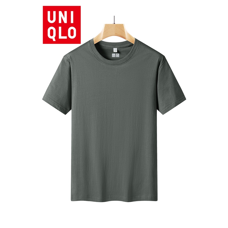 Áo Thun unisex uniqlo Tay Ngắn Cổ Tròn Bằng Sợi cotton Trơn Chất Lượng Cao Size m-5xl