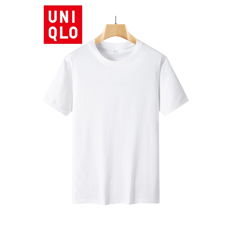 Áo Thun unisex uniqlo Tay Ngắn Cổ Tròn Bằng Sợi cotton Trơn Chất Lượng Cao Size m-5xl
