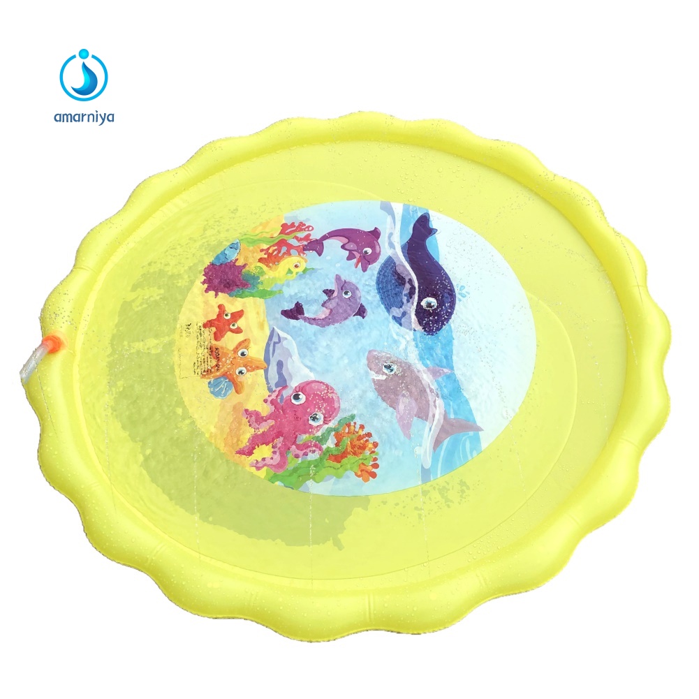Thảm Bơm Hơi Phun Nước Hình Động Vật Biển Mùa Hè Cho Bé
