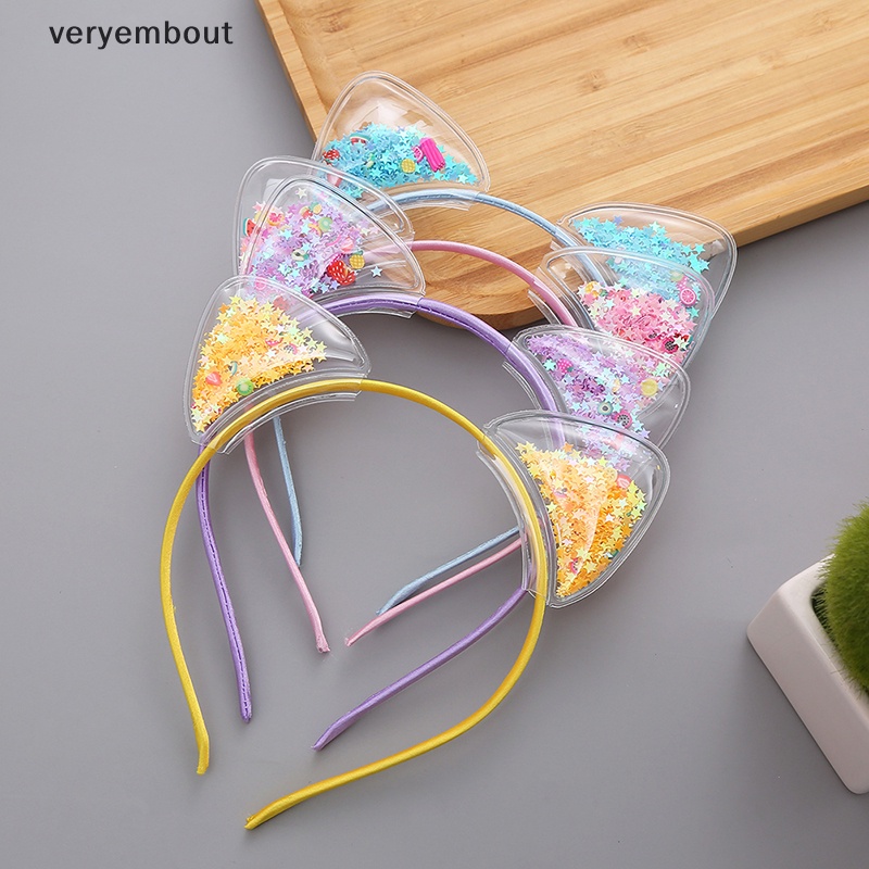 Băng Đô Trong Suốt Phối Kim Tuyến Lấp Lánh Thời Trang Cho Bé Gái