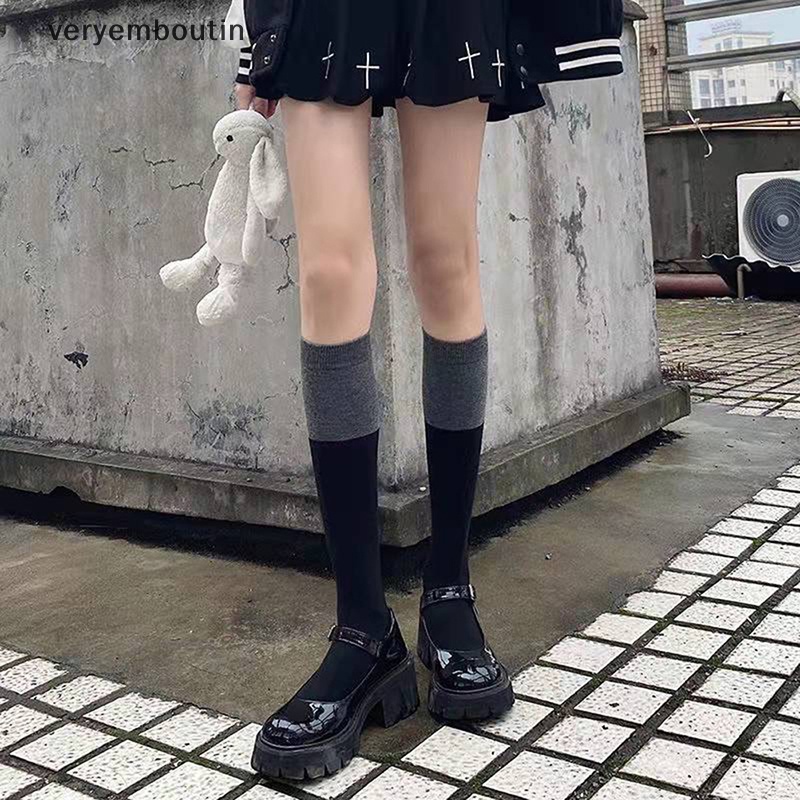 1 Đôi Tất Cotton Dài Qua Gối Thời Trang Phong Cách Hàn Quốc