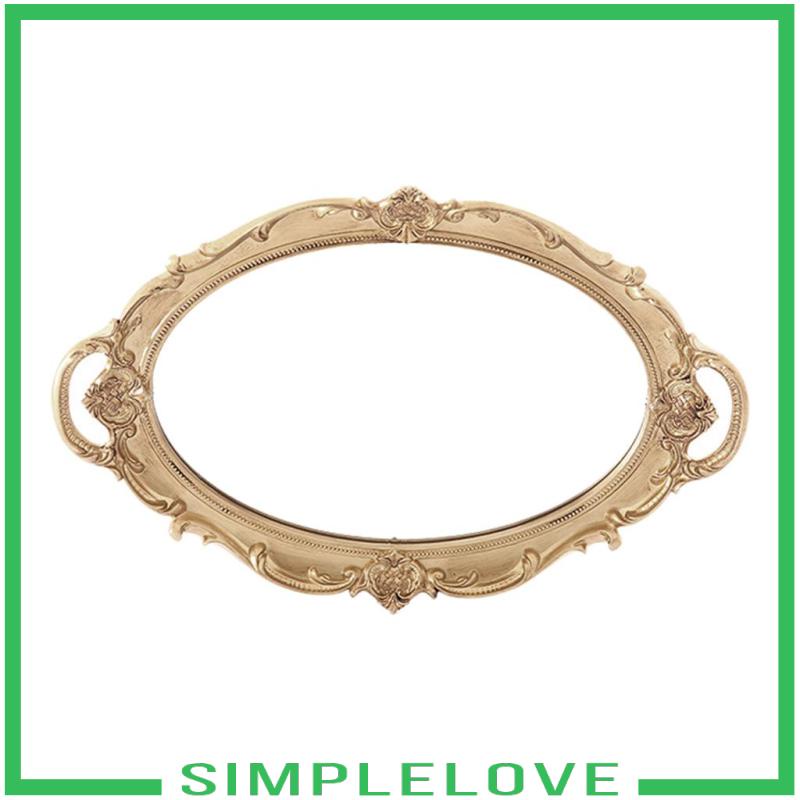 Khay Đựng Đồ Trang Sức / Nước Hoa Có Gương Trang Điểm Phong Cách Retro