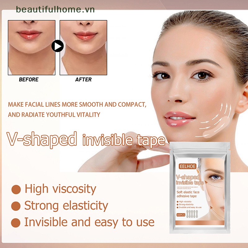 Bộ 40 Miếng Dán Nâng Cơ Mặt Chống Nếp Nhăn Tạo Khuôn Mặt Chữ V Tức Thì