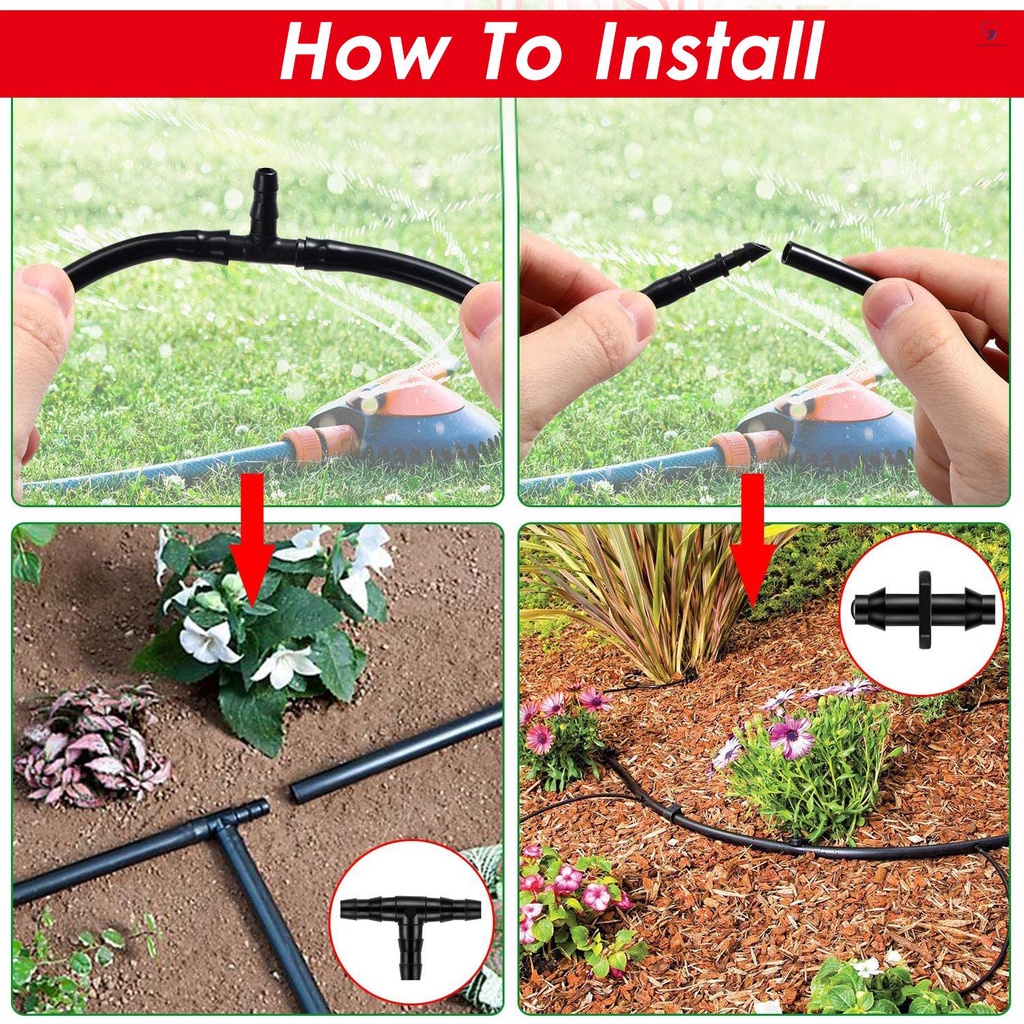 Set 250 Đầu Nối Ống Nước Tưới Tiêu 4 Chiều 1 / 4 Inch Cho Hệ Thống Tưới Tiêu Sân Vườn (30 Đầu Nối 4 Chiều)