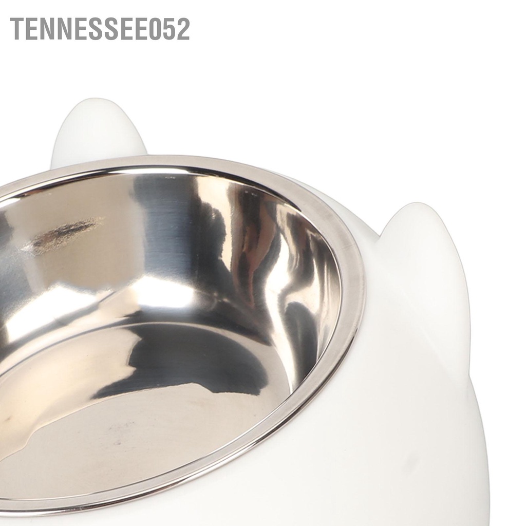 Tennessee052 Bát ăn cho mèo bằng thép không gỉ 304 Dung tích 200ml thú cưng có độ nghiêng cao chó Trắng