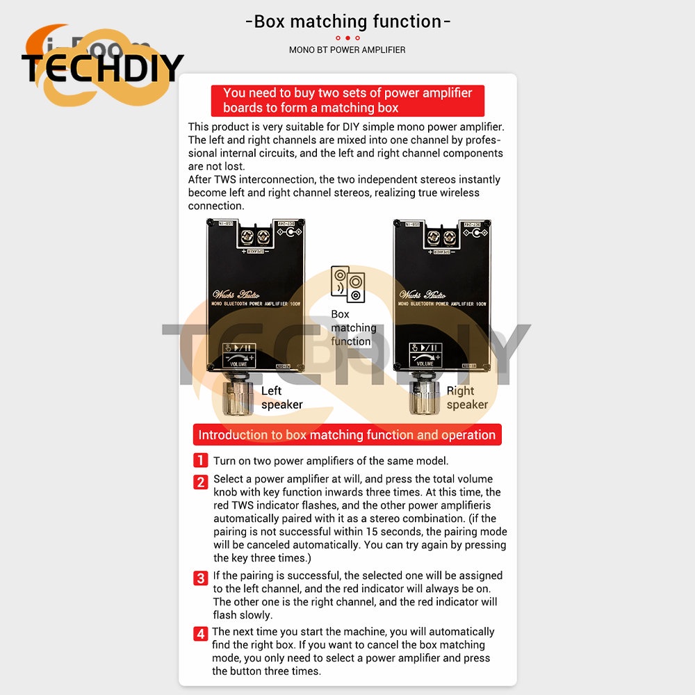 Bảng Mạch Khuếch Đại Âm Thanh Bluetooth Kênh Đơn ZK-1001B TPA3116 100W DC 7-24V Kèm Hộp Đa Năng