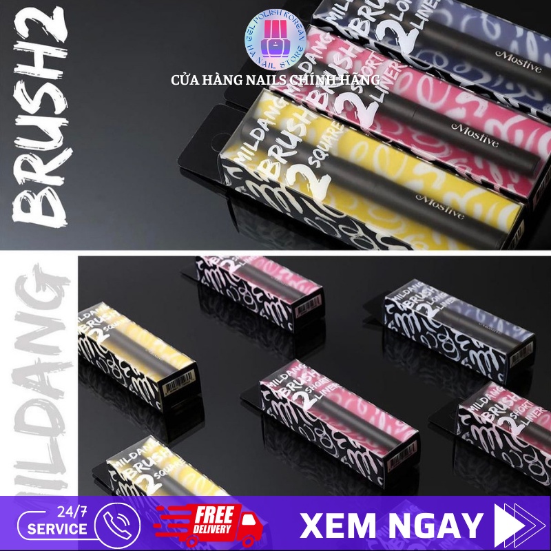 Cọ nails đa năng Mostive chính hãng Hàn quốc Mildang 2 - Bảo vệ lông và đầu cọ không bị khô và bám bụi, 3 phiên bản