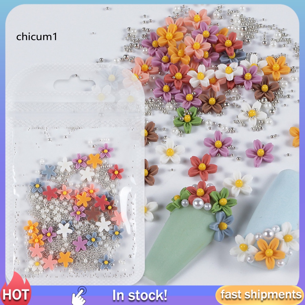 Set 40 Phụ Kiện Hoa Trang Trí Móng Tay Sang Trọng Cho Nữ