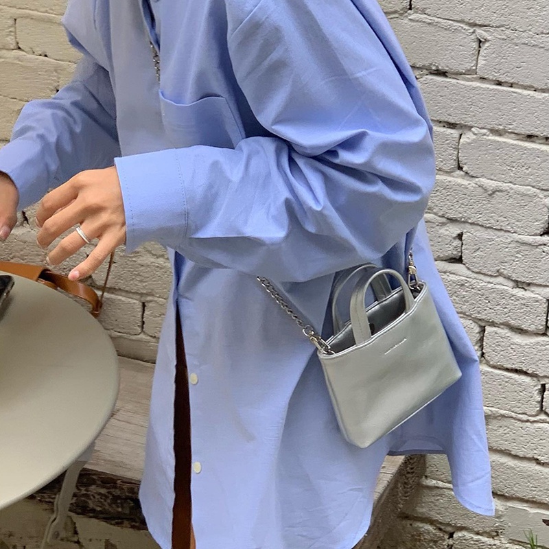 Túi Đeo Chéo Hình Vuông Nhỏ Màu Trơn Có Khóa Kéo Thời Trang Cao Cấp Cho Nữ