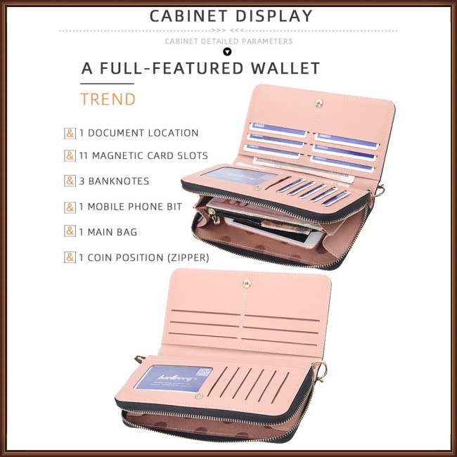 Ví Da Pu Cầm Tay Dáng Dài Màu Gradient Có Khóa Kéo Cho Nữ