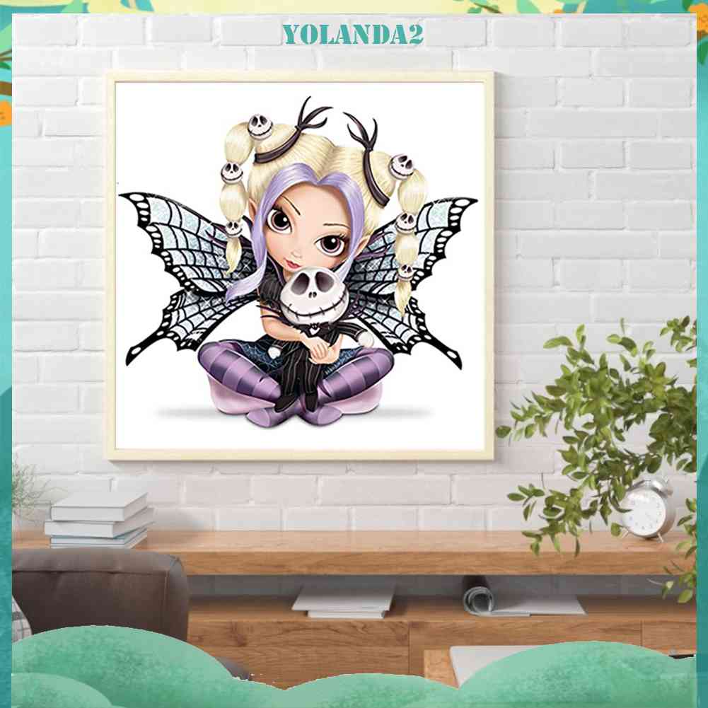 Bộ Tranh Đính Đá 5D Tự Làm Toàn Diện Hình Búp Bê Mắt To Trang Trí Nhà Cửa