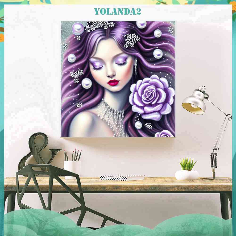 Tranh Đính Đá Kim Cương Toàn Bộ 5D DIY Hình Vẽ Cô Gái Trang Trí Nhà Cửa