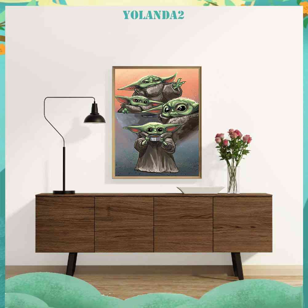 Bộ Tranh Đính Đá 5D Tự Làm Hình Yoda Hoạt Hình