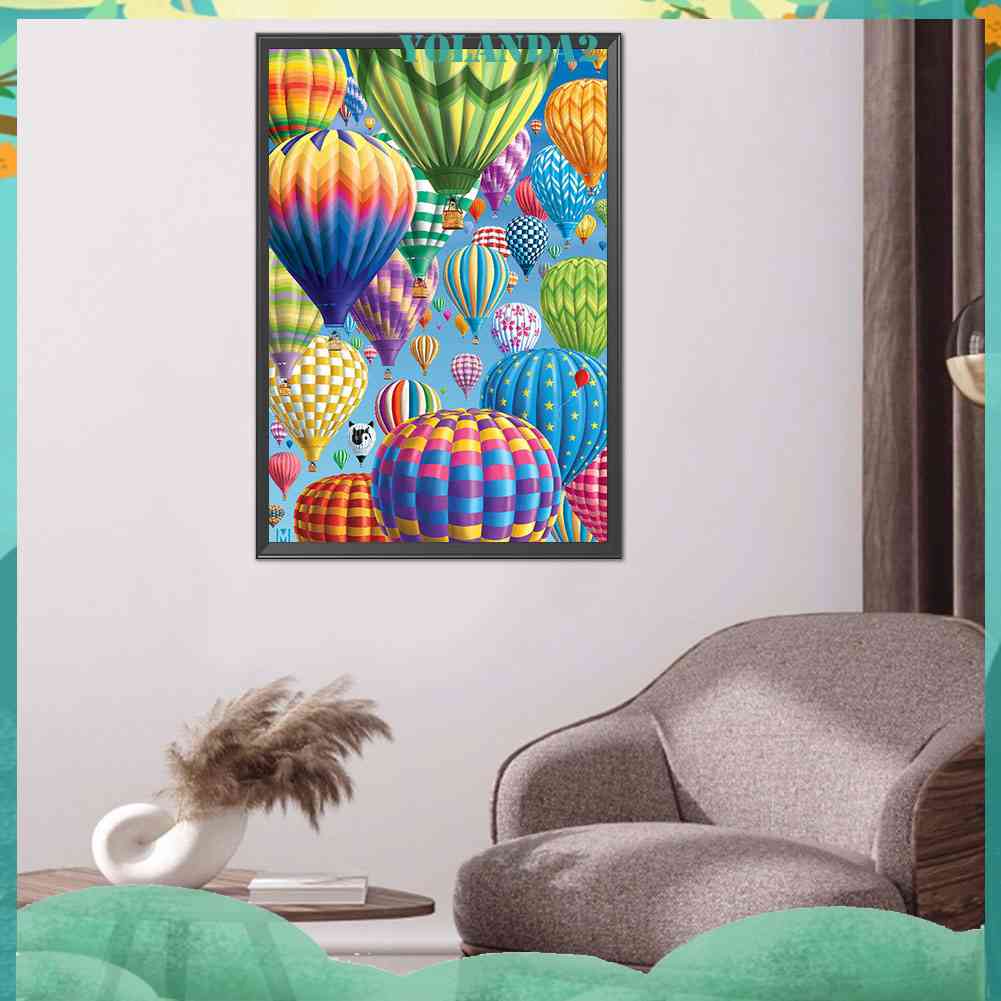 Tranh Đính Đá Kim Cương Toàn Bộ 5D DIY Hình Khinh Khí Cầu