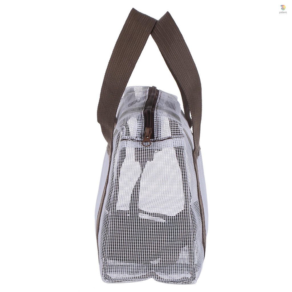 Túi Lưới Đựng Đồ Chơi Đi Biển / Dã Ngoại / 1 Bên Trong Bằng Vải Chống Thấm Nước Gọn Nhẹ Có Khóa Kéo Tiện Dụng