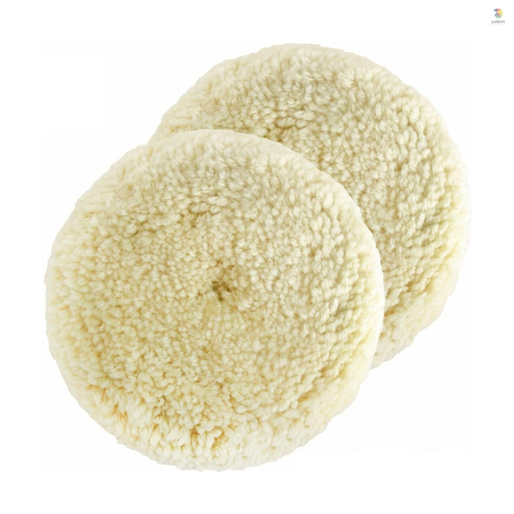 Bộ 2 Miếng Đệm Đánh Bóng Bằng Len Tự Nhiên Cho Xe Hơi