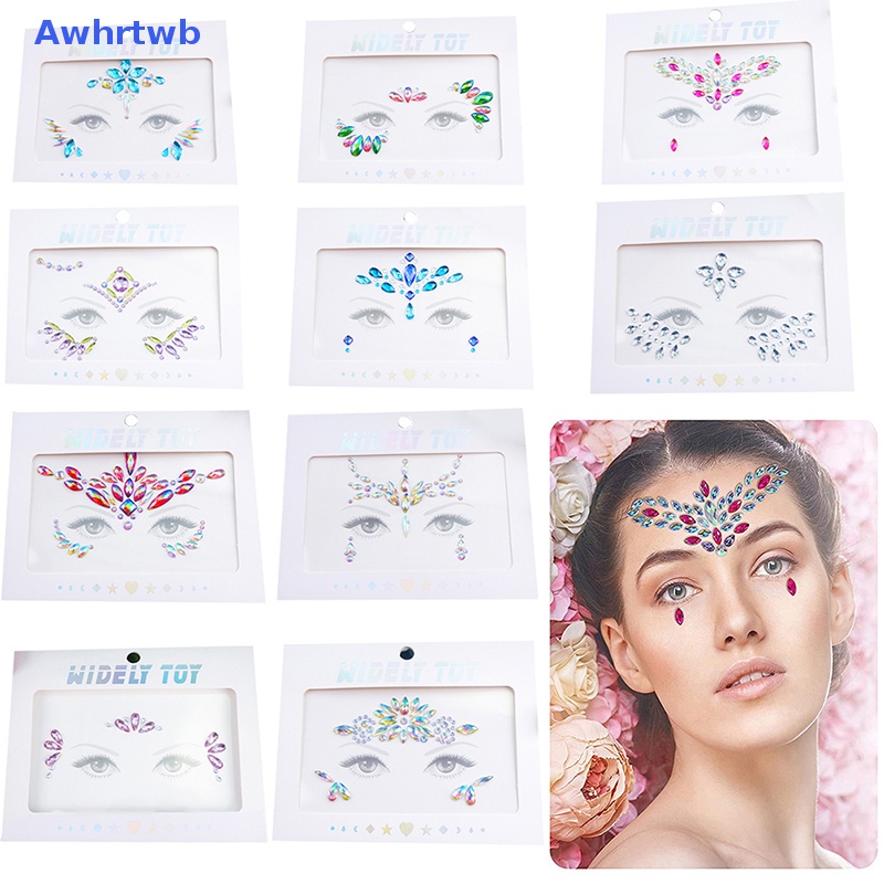 Sticker 3D Bằng Acrylic Đính Đá Trang Trí Mặt Và Cơ Thể Tạm Thời DIY Mới