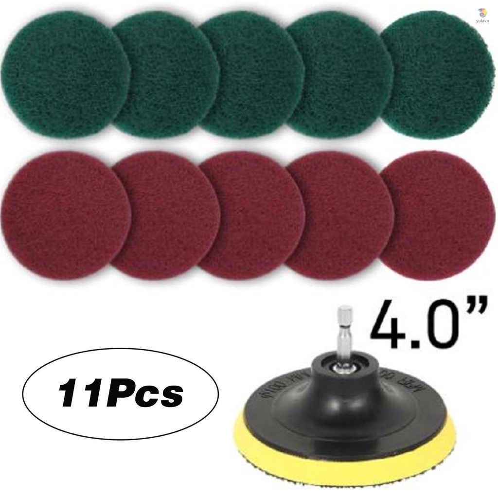 Set 11 Miếng Chà Rửa Kính Xe Hơi 4 inch Có Mũi Khoan Điện