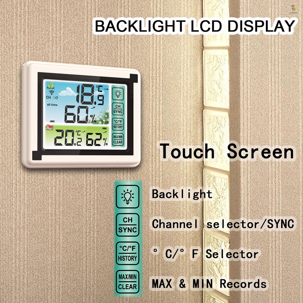 Đồng Hồ Kỹ Thuật Số Đo Nhiệt Độ Và Độ Ẩm Không Dây Trong Nhà / Ngoài Trời