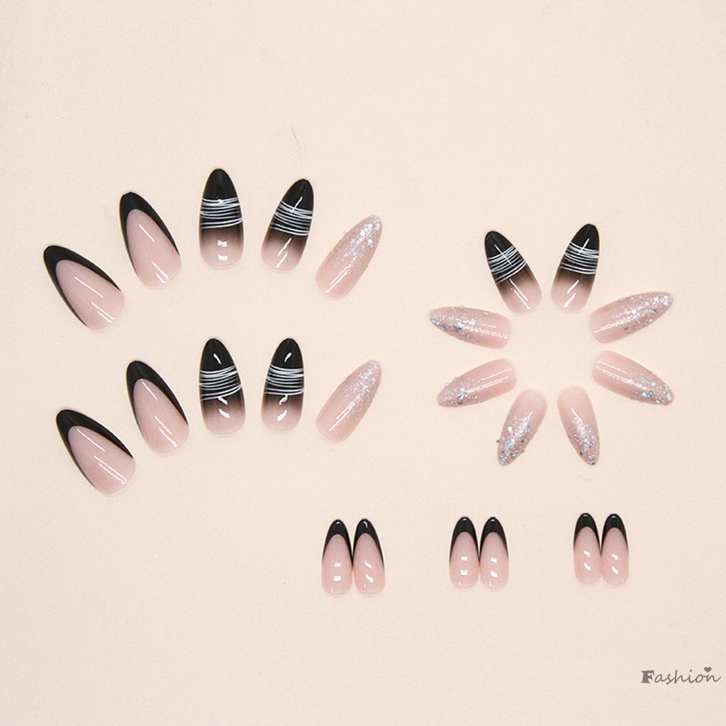 Móng Tay Giả Đính Kim Sa Màu Trắng Ngọt Ngào Và Quyến Rũ Có Thể Tái Sử Dụng