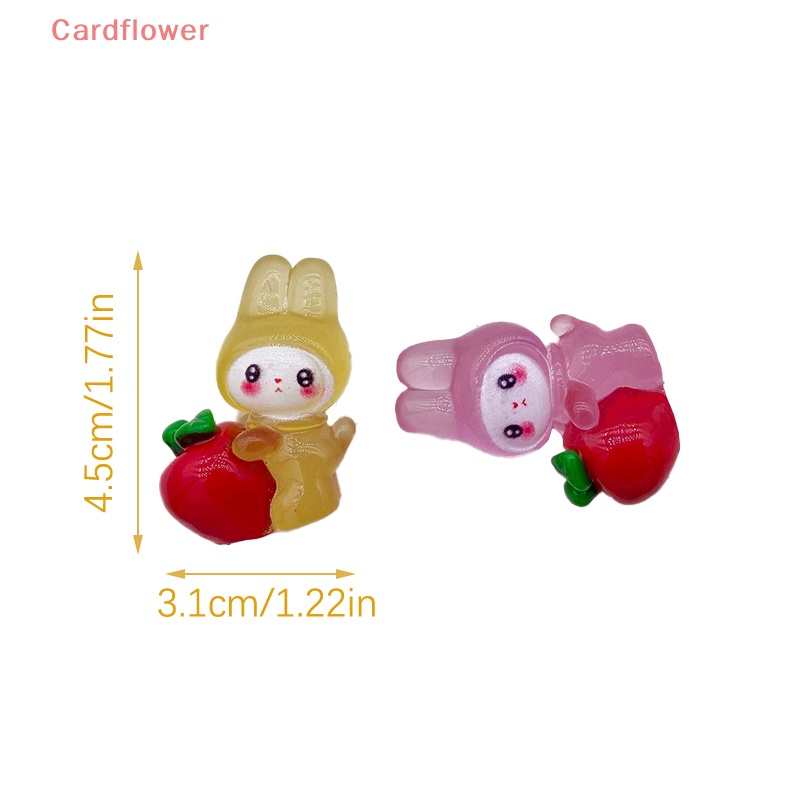 Bộ 2 Búp Bê Hình Thỏ Bunny Hoạt Hình Phát Sáng Dùng Trang Trí Tiểu Cảnh Mới