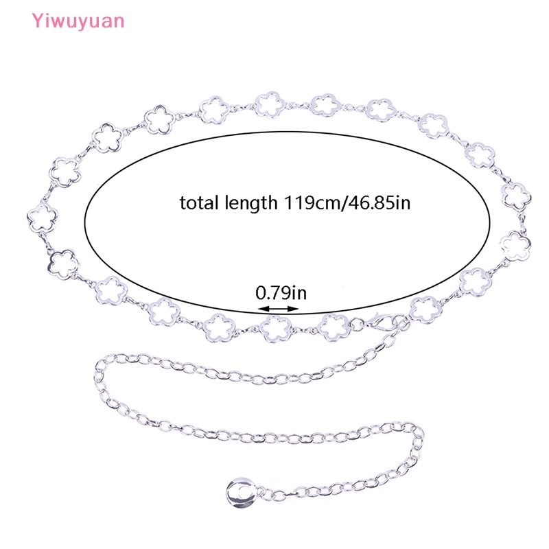 Thắt Lưng Dây Xích Bằng Kim Loại Hình Hoa Thời Trang Cho Nữ