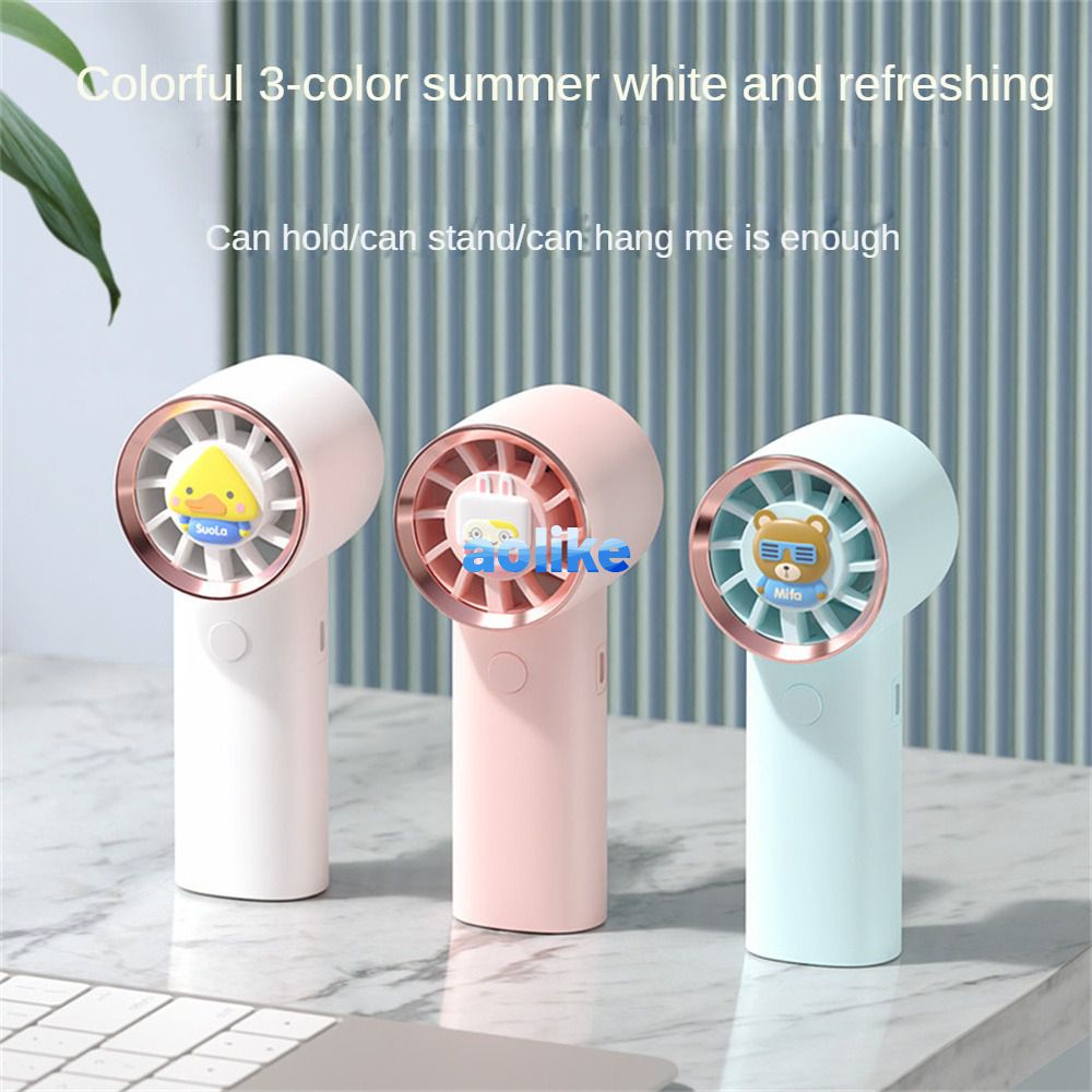 Quạt Cầm Tay Mới 2023 Quạt Mini Hoạt Hình Sáng Tạo Yên Tĩnh Cho Ký Túc Xá Sinh Viên Sạc Usb Wine01