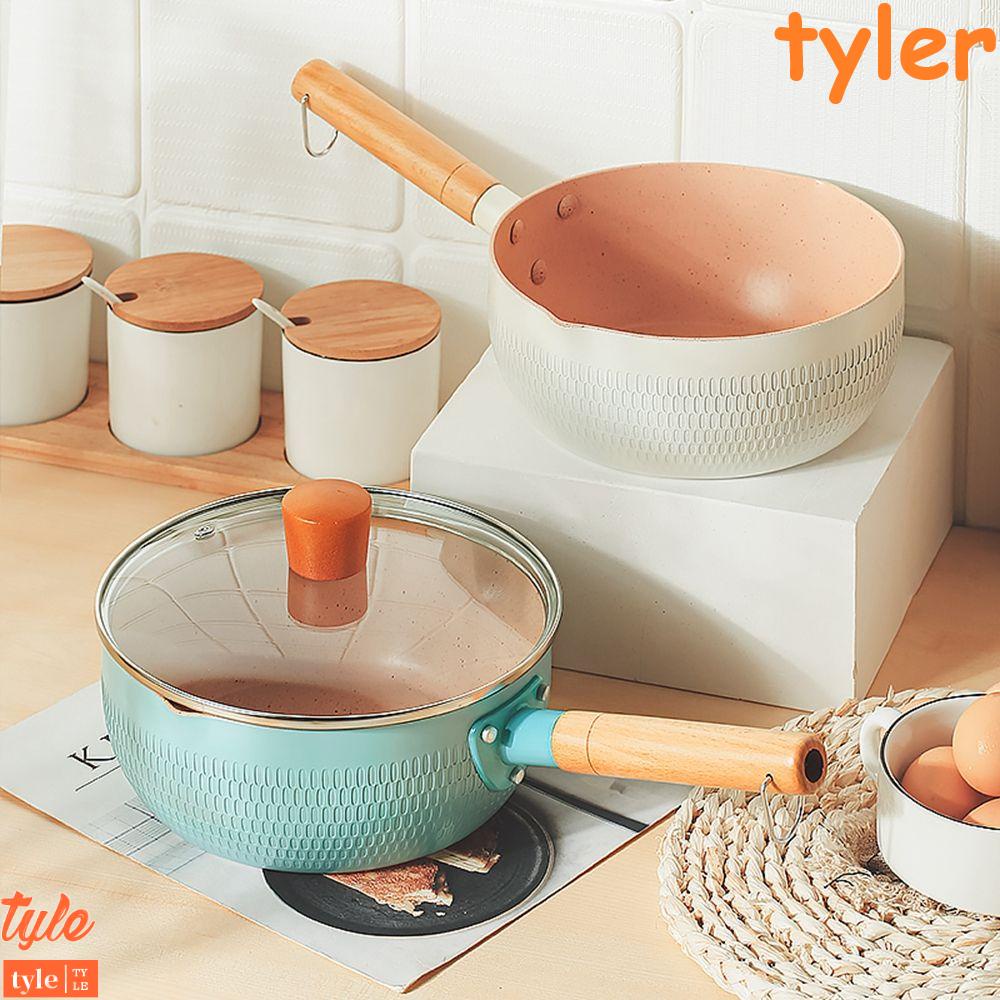 Chảo Nấu Ăn Lẩu / Sữa / Mì Bằng Hợp Kim Nhôm Tay Cầm Gỗ Chống Bỏng Đa Năng Tyrler1