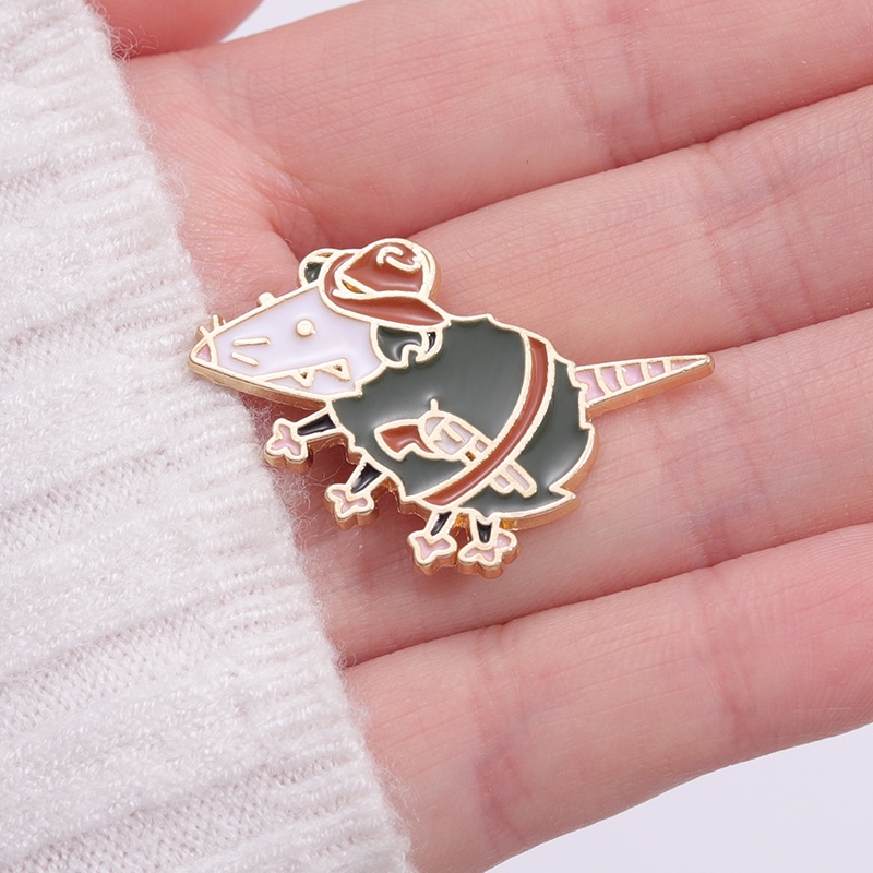 Huy Hiệu Cài Áo Kim Loại Hình Chuột Hoạt Hình Dễ Thương