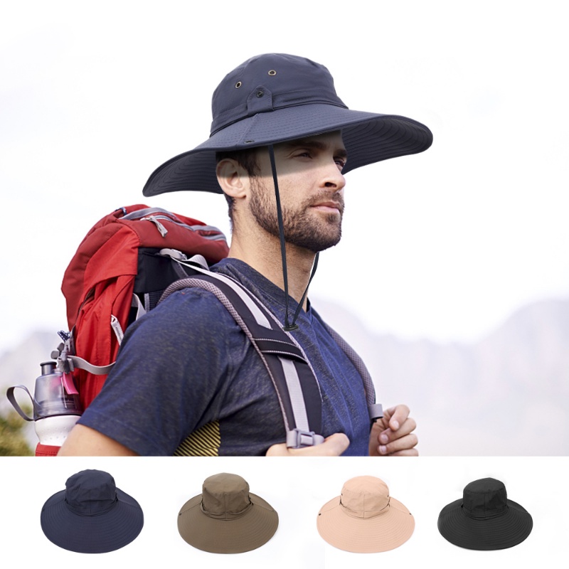 Nón Bucket Rộng Vành 12cm Chống Nắng Chống Tia UV Thoáng Khí Màu Sắc Đơn Giản Có Thể Điều Chỉnh